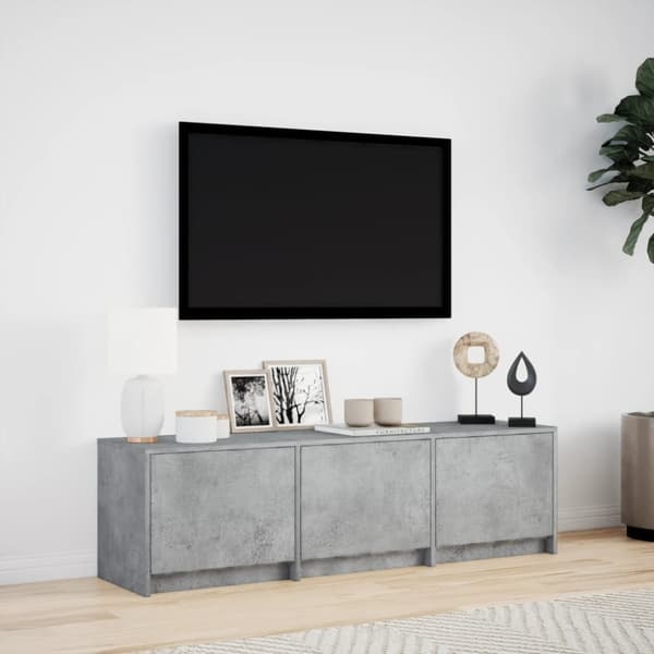 vidaXL Tv-bänk med LEDs betonggrå 140x34x40 cm konstruerat trä