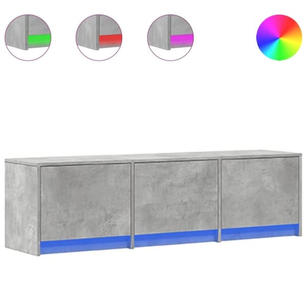 vidaXL TV-benk med LED betonggrå 140x34x40 cm konstruert tre