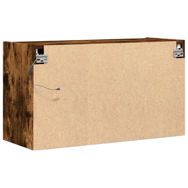 vidaXL Vegghengt TV-benk med LED røkt eik 80x31x45 cm