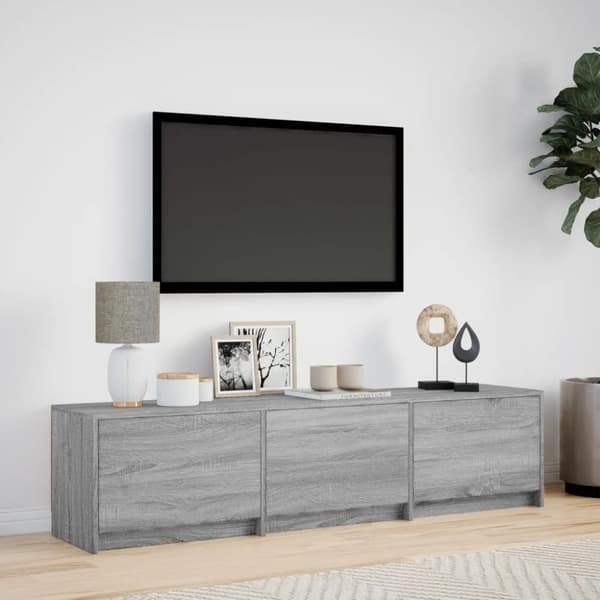 vidaXL TV-benk med LED grå sonoma 165x34x40 cm konstruert tre