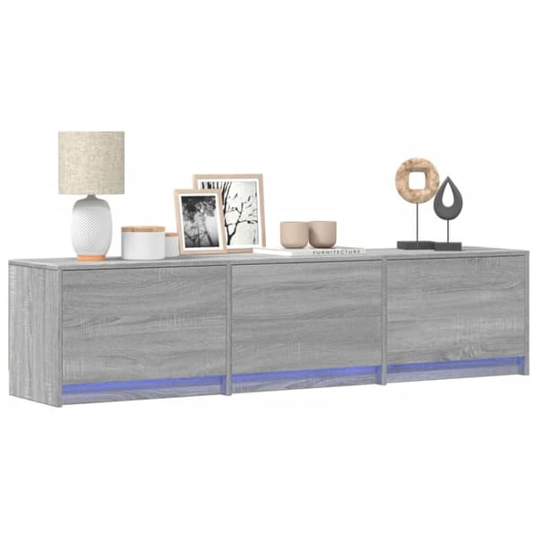 vidaXL TV-benk med LED grå sonoma 165x34x40 cm konstruert tre
