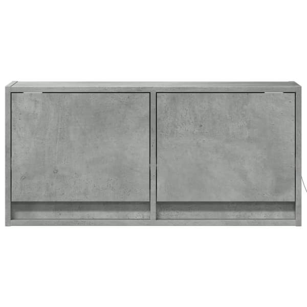 vidaXL Vegghengt TV-benk med LED-lys betonggrå 80x31x35 cm