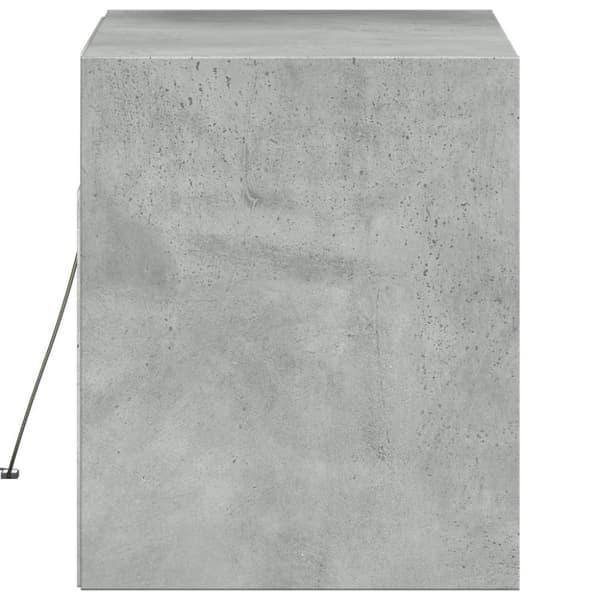 vidaXL Vegghengt TV-benk med LED-lys betonggrå 80x31x35 cm