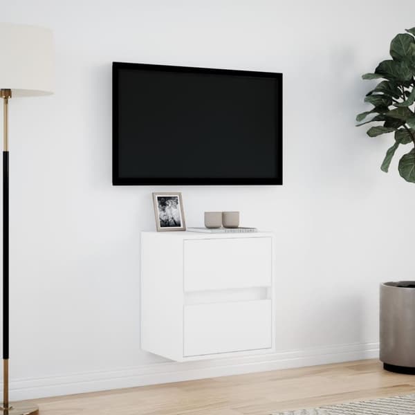 vidaXL TV-seinäkaappi LED-valoilla valkoinen 41x31x45 cm