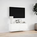 Miniatyrbillede 5 af 11: vidaXL væghængt tv-bord med LED-lys 100x31x35 cm hvid