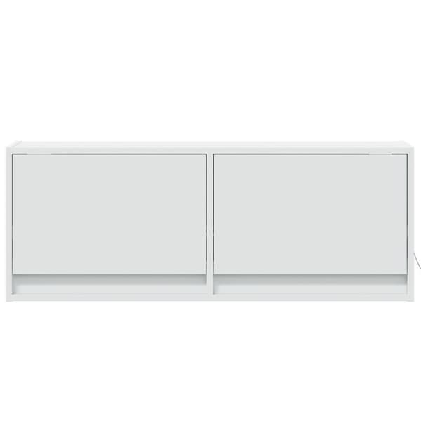vidaXL væghængt tv-bord med LED-lys 100x31x35 cm hvid