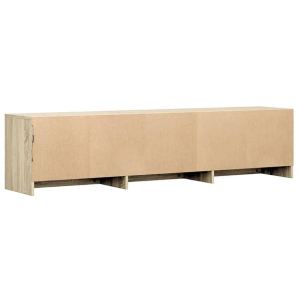vidaXL tv-bord med LED-lys 165x34x40 cm konstrueret træ sonoma-eg