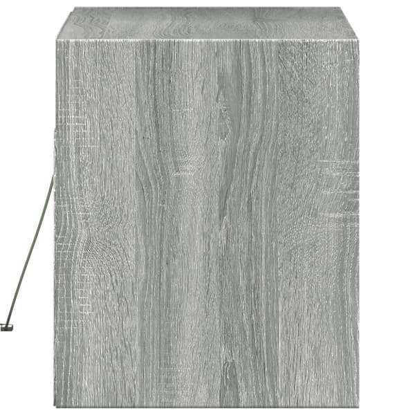 vidaXL væghængt tv-bord med LED-lys 80x31x35 cm grå sonoma-eg