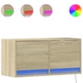 Miniatyrbilde 3 av 11: vidaXL Vegghengt TV-benk med LED sonoma eik 80x31x35 cm