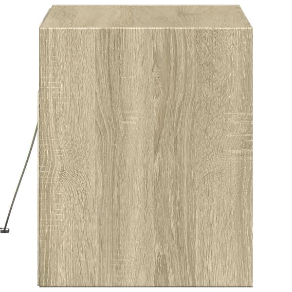 vidaXL Vegghengt TV-benk med LED sonoma eik 80x31x35 cm