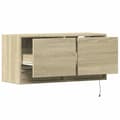 Miniatyrbilde 10 av 11: vidaXL Vegghengt TV-benk med LED sonoma eik 80x31x35 cm