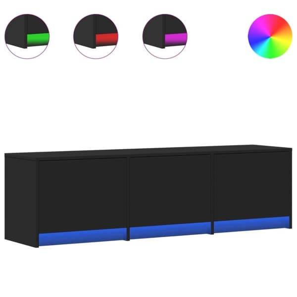 vidaXL TV-benk med LED svart 140x34x40 cm konstruert tre