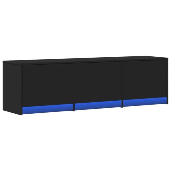 vidaXL TV-benk med LED svart 140x34x40 cm konstruert tre