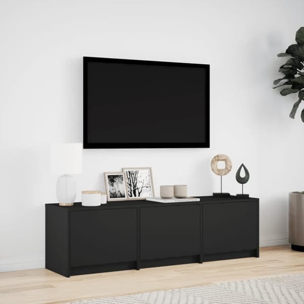 vidaXL TV-benk med LED svart 140x34x40 cm konstruert tre