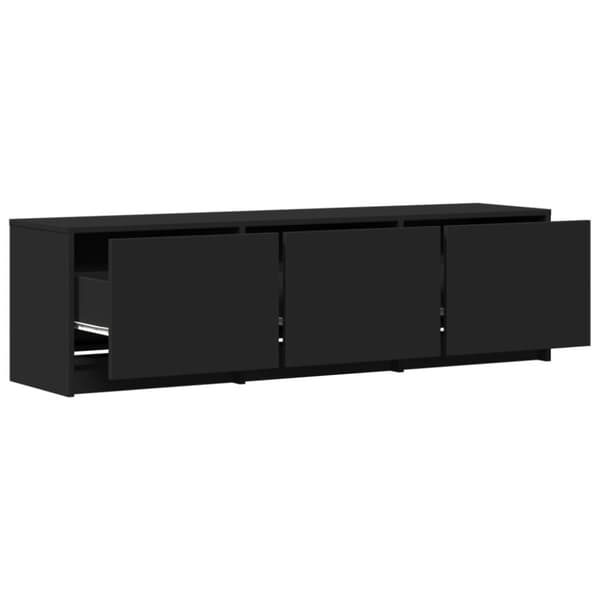vidaXL TV-benk med LED svart 140x34x40 cm konstruert tre