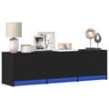 Miniatyrbilde 2 av 11: vidaXL TV-benk med LED svart 140x34x40 cm konstruert tre