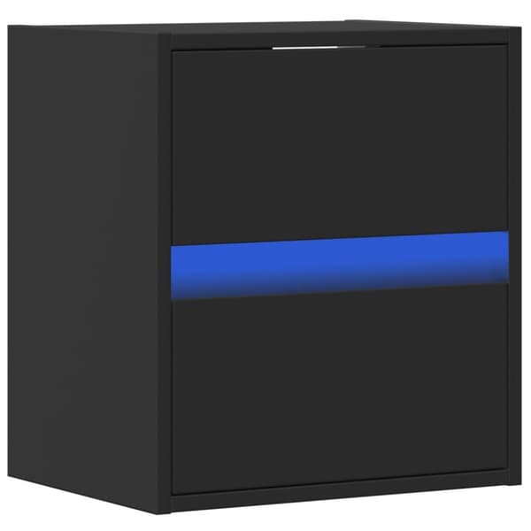 vidaXL Vegghengt TV-benk med LED svart 41x31x45 cm