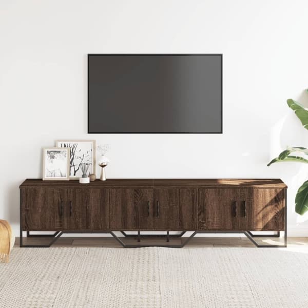 vidaXL TV-benk brun eik 180x34x41 cm konstruert tre