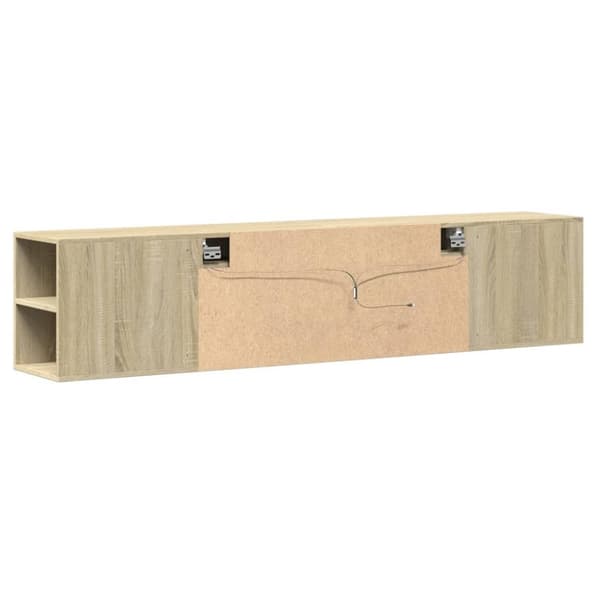 vidaXL Vegghengt TV-benk med LED sonoma eik 180x31x39,5 cm