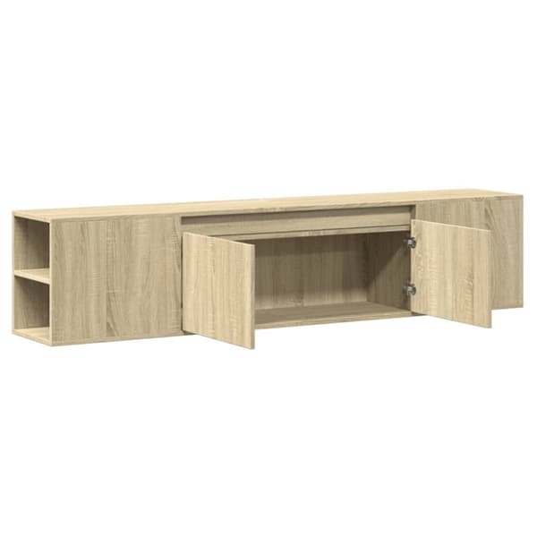 vidaXL Vegghengt TV-benk med LED sonoma eik 180x31x39,5 cm