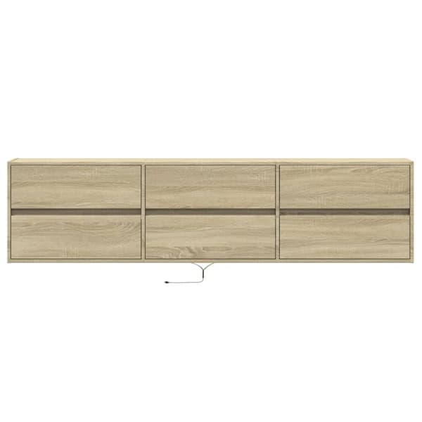 vidaXL Vegghengt TV-benk med LED sonoma eik 180x31x45 cm