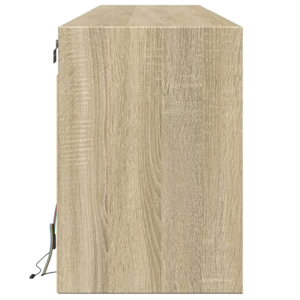 vidaXL Vegghengt TV-benk med LED sonoma eik 180x31x45 cm