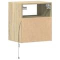 Miniatyrbilde 9 av 11: vidaXL Vegghengt TV-benk med LED sonoma eik 41x31x45 cm