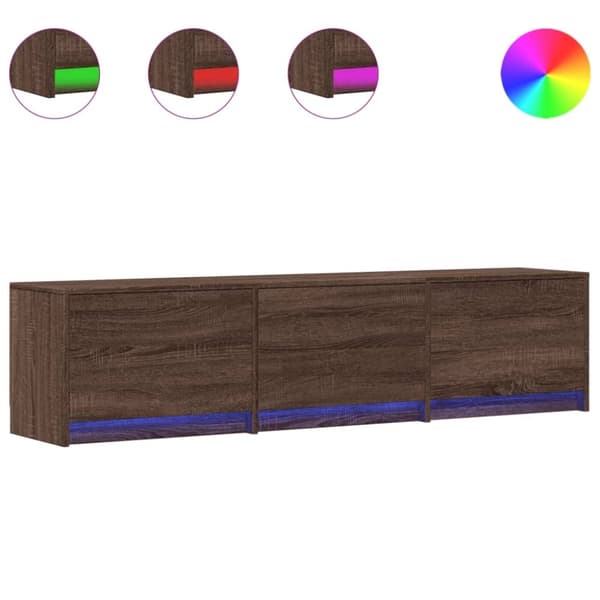 vidaXL TV-benk med LED brun eik 165x34x40 cm konstruert tre