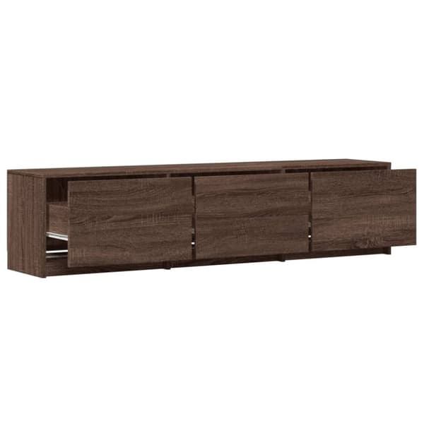 vidaXL TV-benk med LED brun eik 165x34x40 cm konstruert tre