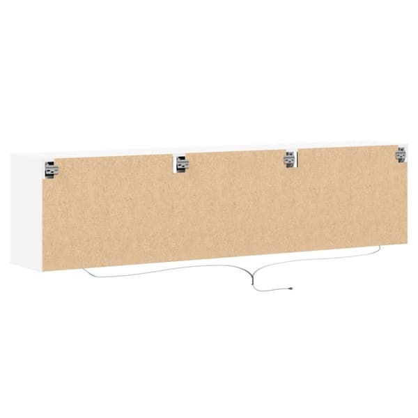 vidaXL Väggmonterad tv-bänk LEDs vit 180x31x45 cm