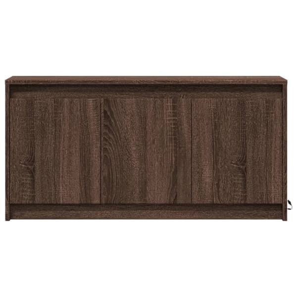 vidaXL TV-benk med LED brun eik 100x34x50 cm konstruert tre