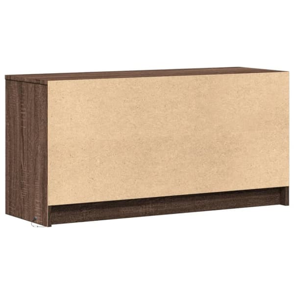vidaXL TV-benk med LED brun eik 100x34x50 cm konstruert tre