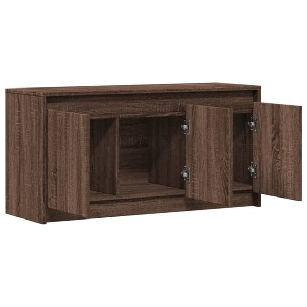 vidaXL TV-benk med LED brun eik 100x34x50 cm konstruert tre
