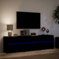Pikkukuva 6 / 11: vidaXL TV-taso LED-valoilla musta 180x34x50 cm tekninen puu