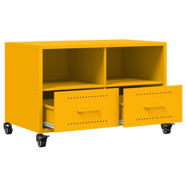 vidaXL tv-bord 68x39x43,5 cm stål sennepsgul