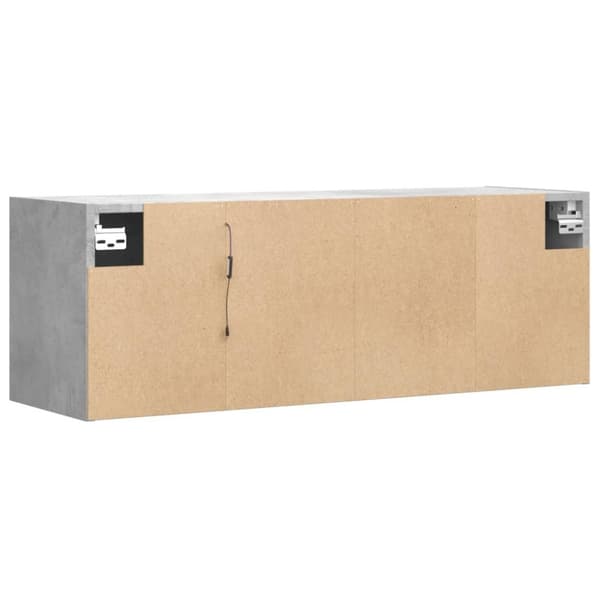 vidaXL TV-seinäkaappi LED-valoilla betoninharmaa 100x31x35 cm