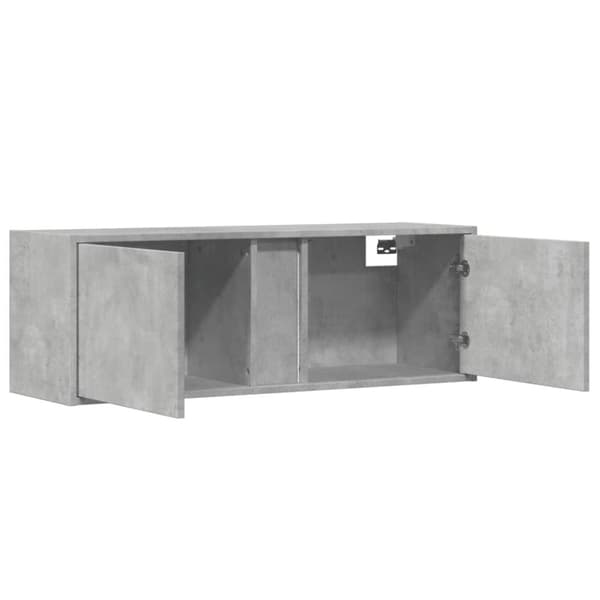 vidaXL TV-seinäkaappi LED-valoilla betoninharmaa 100x31x35 cm