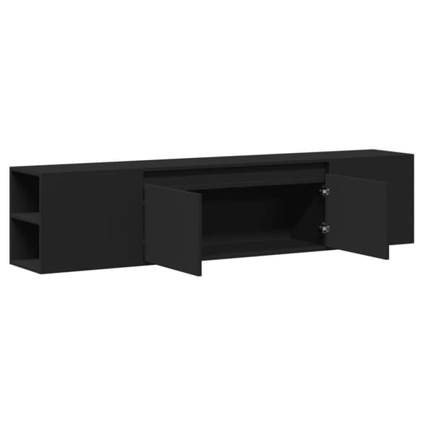 vidaXL Vegghengt TV-benk med LED svart 180x31x39,5 cm