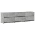 Miniatyrbilde 4 av 11: vidaXL TV-benk med LED betonggrå 180x34x50 cm konstruert tre