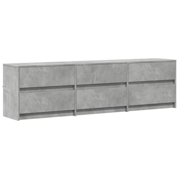 vidaXL TV-benk med LED betonggrå 180x34x50 cm konstruert tre