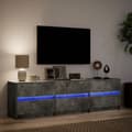Miniatyrbilde 6 av 11: vidaXL TV-benk med LED betonggrå 180x34x50 cm konstruert tre