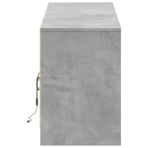 vidaXL TV-benk med LED betonggrå 180x34x50 cm konstruert tre