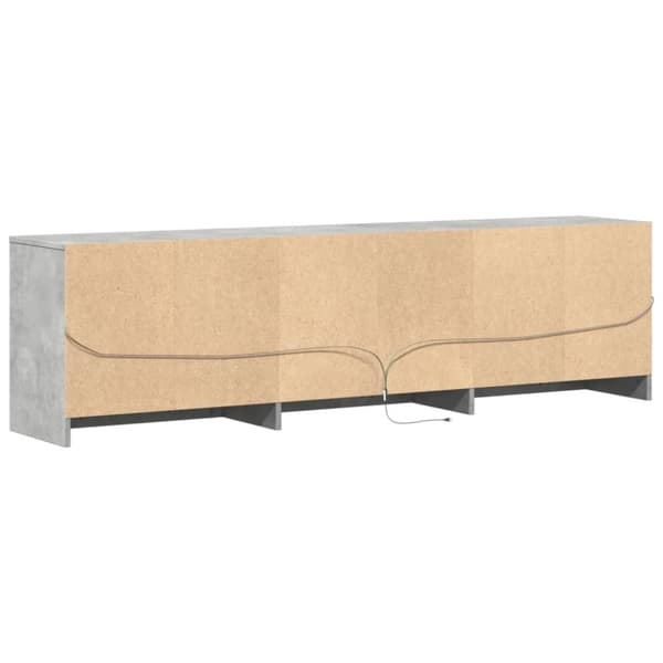 vidaXL TV-benk med LED betonggrå 180x34x50 cm konstruert tre