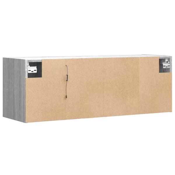 vidaXL TV-seinäkaappi LED-valoilla harmaa Sonoma 100x31x35 cm