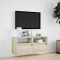 Pikkukuva 5 / 11: vidaXL TV-seinäkaappi LED-valoilla Sonoma-tammi 100x31x45 cm