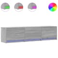 Pikkukuva 1 / 11: vidaXL TV-taso LED-valoilla harmaa Sonoma 165x34x40 cm tekninen puu