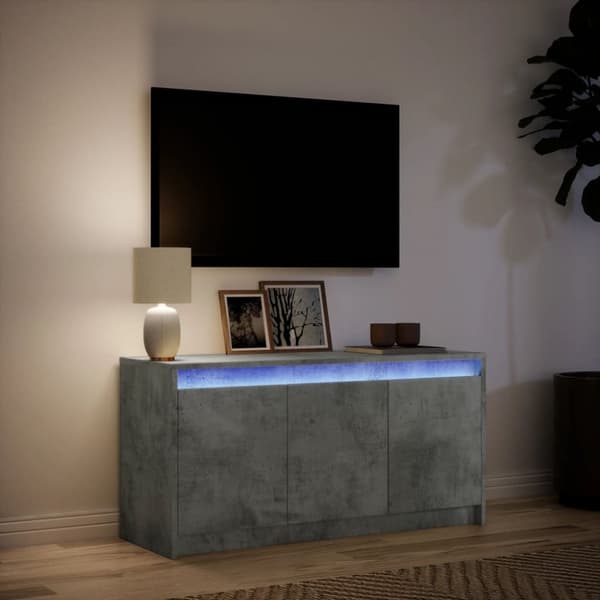 vidaXL TV-taso LED-valoilla betoninharmaa 100x34x50 cm tekninen puu