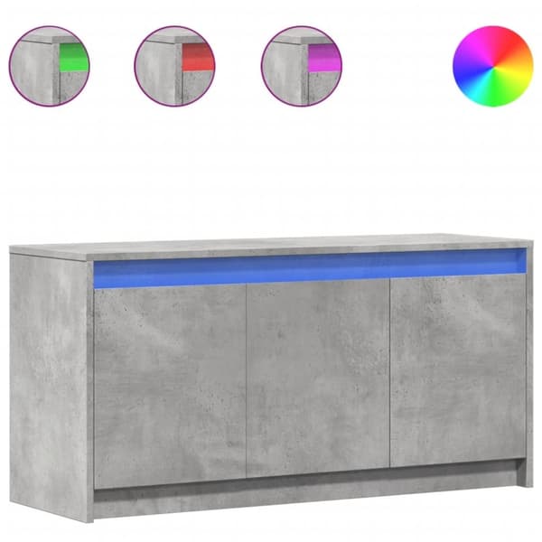 vidaXL TV-taso LED-valoilla betoninharmaa 100x34x50 cm tekninen puu