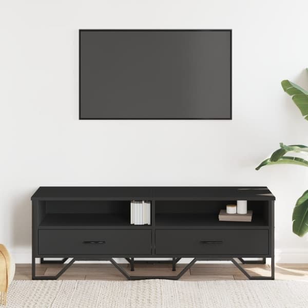 vidaXL Tv-bänk svart 122x34x41 cm konstruerat trä