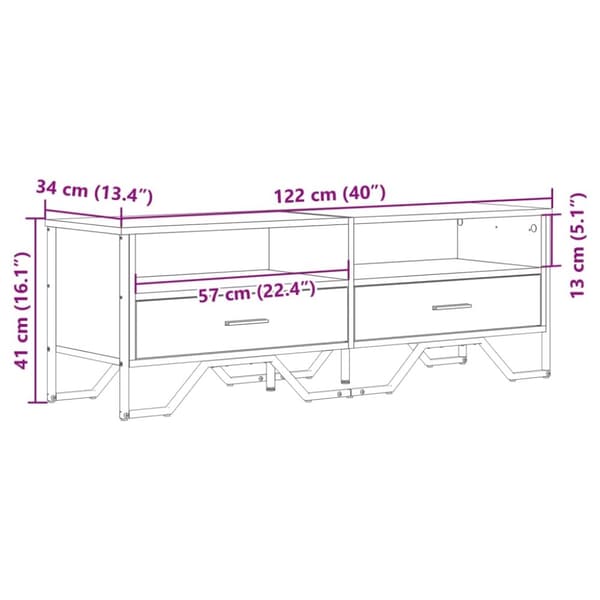 vidaXL Tv-bänk svart 122x34x41 cm konstruerat trä